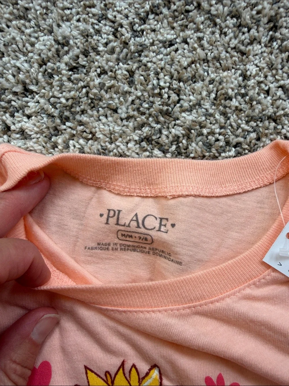 The Children's Place Peach Tee with Pink Boot & Sunflowers